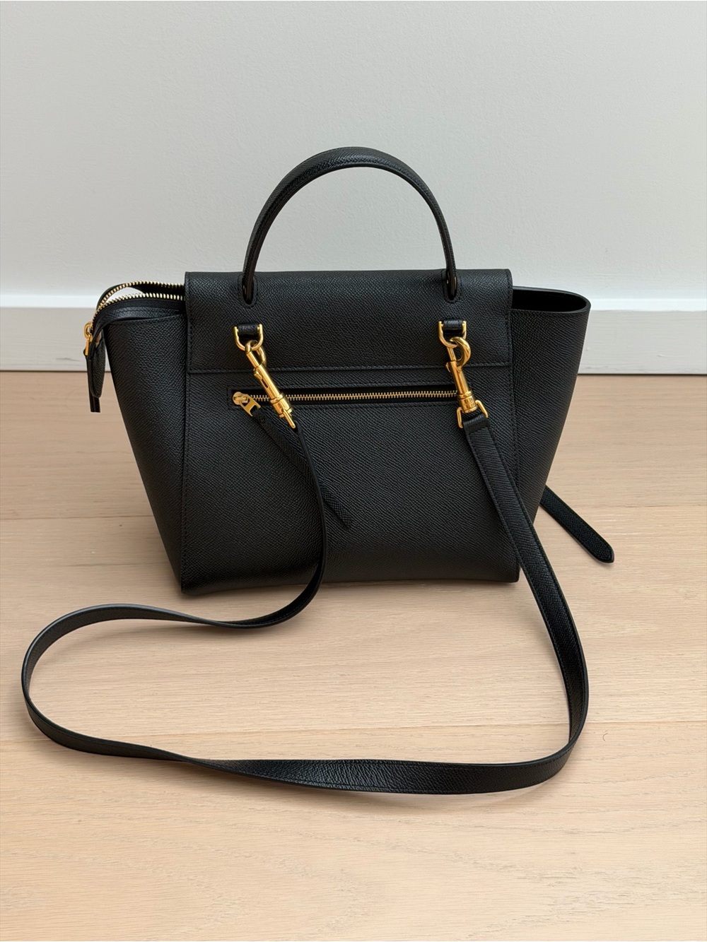 Celine Black Micro Belt Bag in Black- grained calfskin leather - Picture 2 of 8